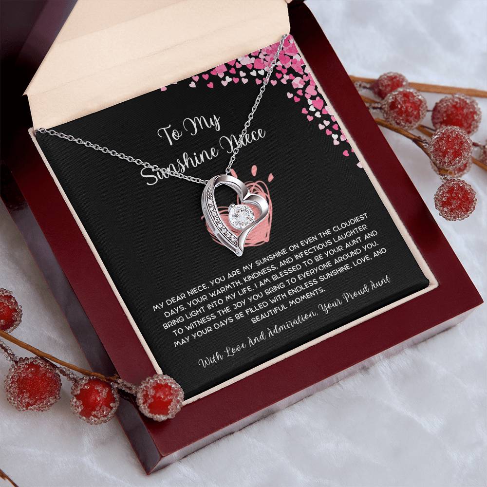 To My Sunshine Niece - From Aunt to Niece Forever Love Necklace - SOUVMOUR