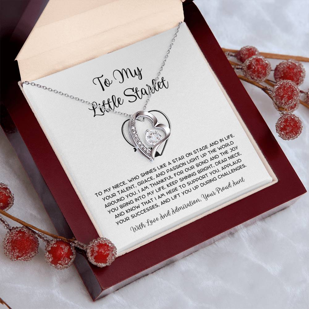 To My Little Starlet - From Aunt to Niece Forever Love Necklace - SOUVMOUR