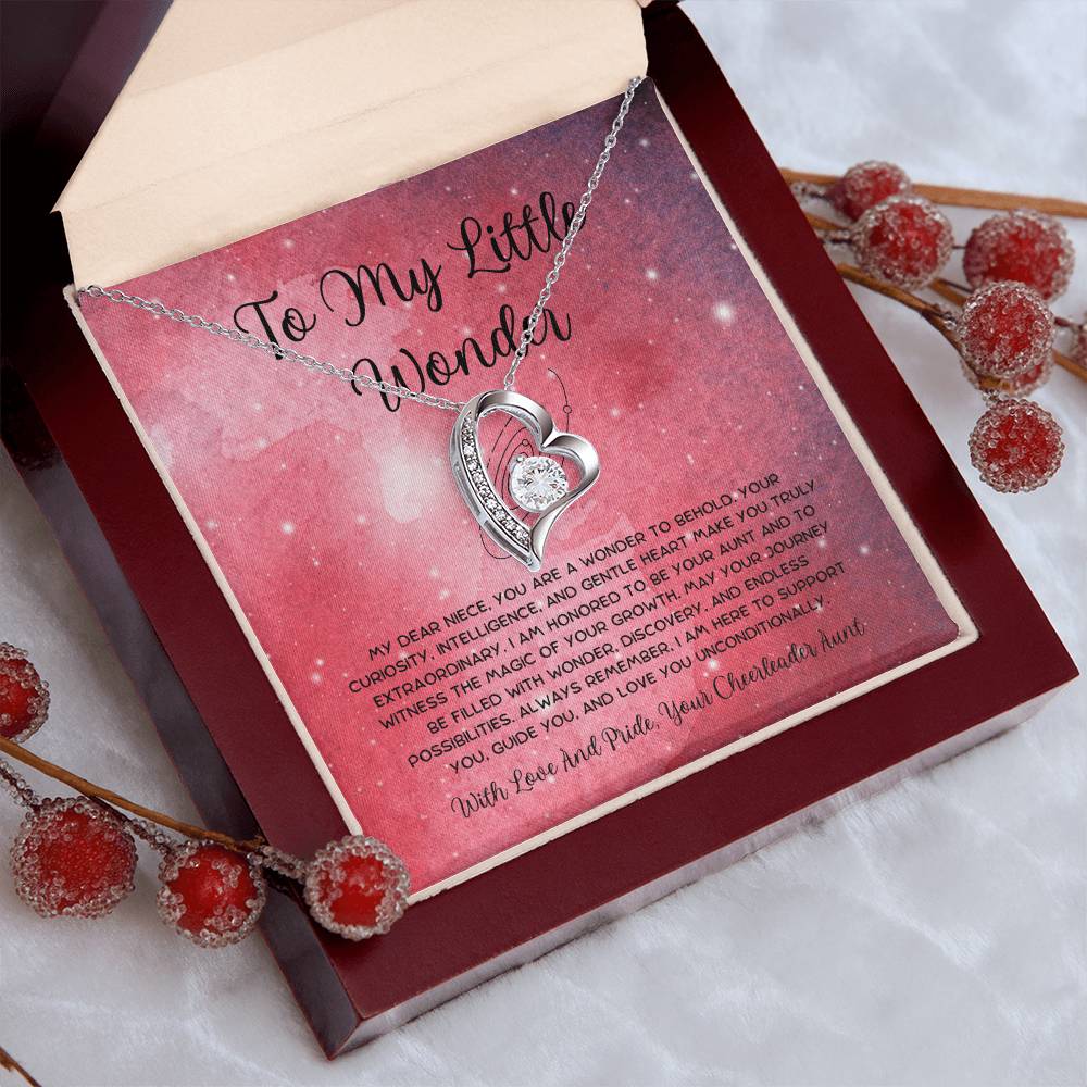 To My Little Wonder - From Aunt to Niece Forever Love Necklace - SOUVMOUR