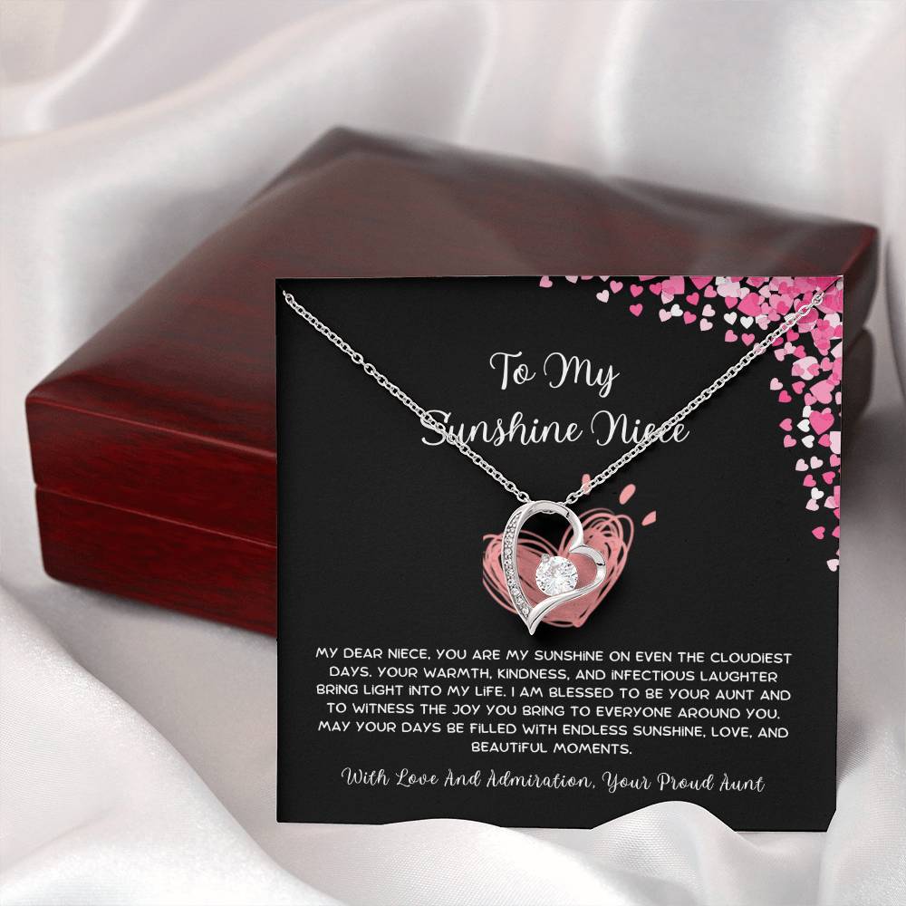 To My Sunshine Niece - From Aunt to Niece Forever Love Necklace - SOUVMOUR