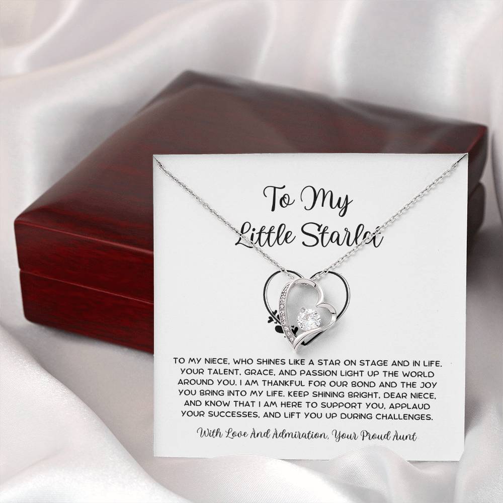 To My Little Starlet - From Aunt to Niece Forever Love Necklace - SOUVMOUR