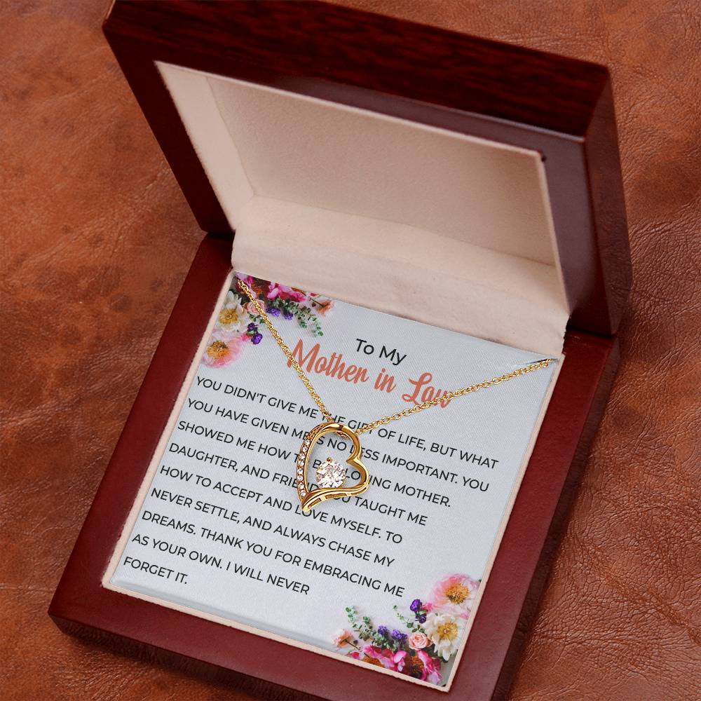 To My Cherished Mother-in-law | Forever Love Necklace | Mother-in-law Gift | Necklace Only