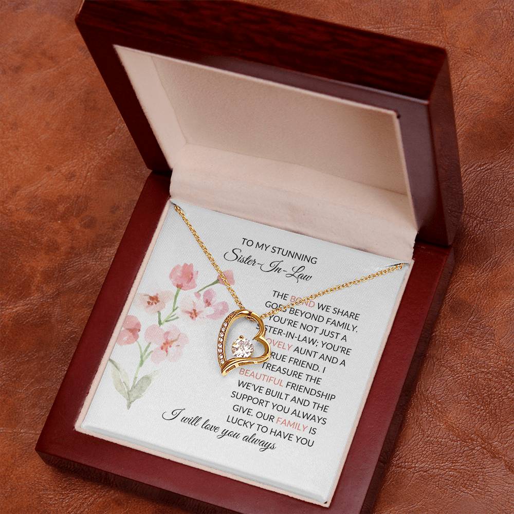To My Stunning Sister-in-law | Elegant Sister-in-Law Necklace Gift | Sister-in-Law Pendant