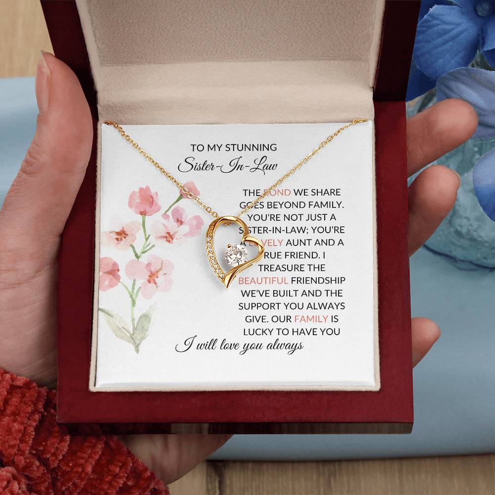 To My Stunning Sister-in-law | Elegant Sister-in-Law Necklace Gift | Sister-in-Law Pendant