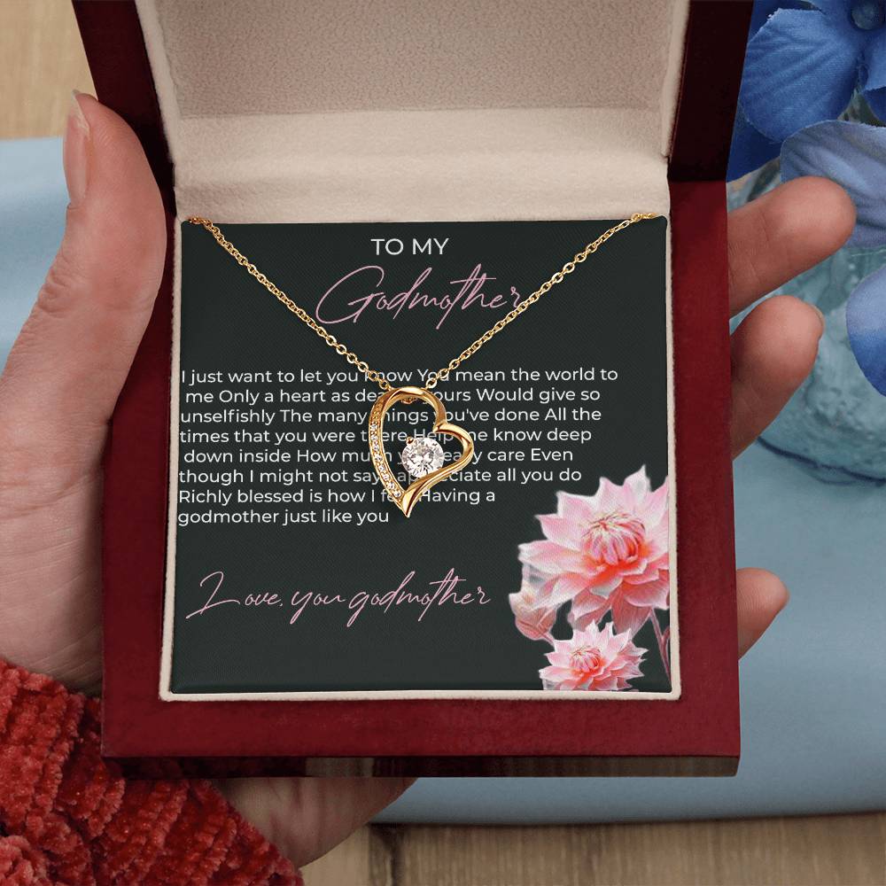To My Godmother, Forever Love Pendant | Godmother Necklace (Necklace Only)