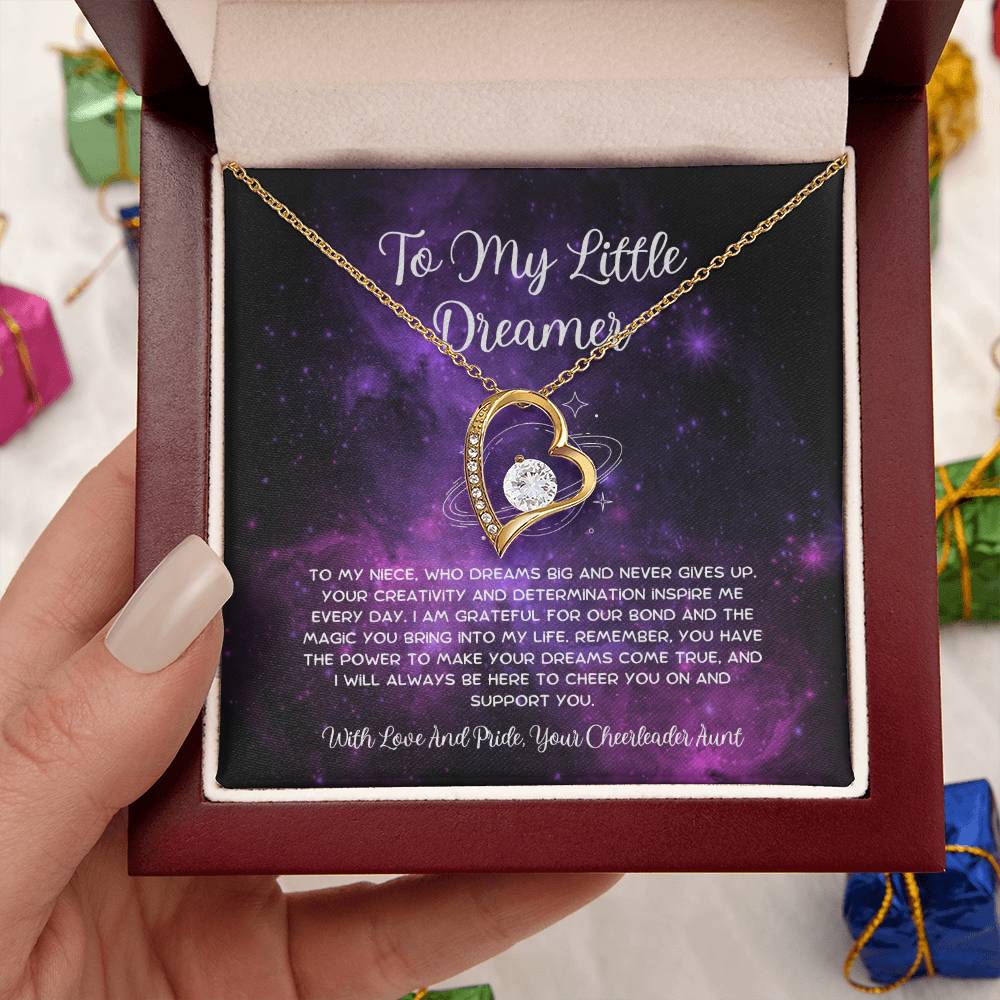 To My Little Dreamer - From Aunt to Niece Forever Love Necklace - SOUVMOUR