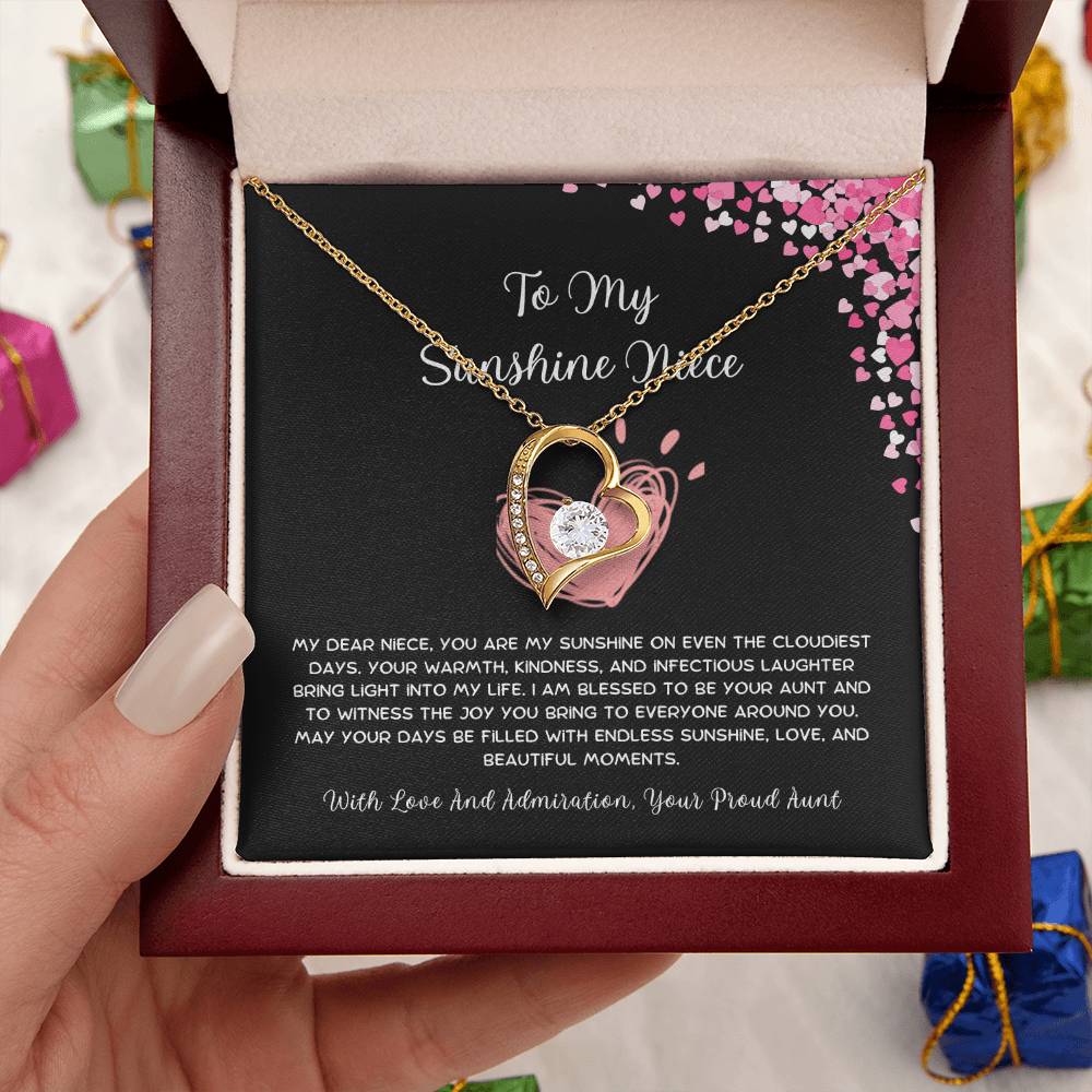 To My Sunshine Niece - From Aunt to Niece Forever Love Necklace - SOUVMOUR