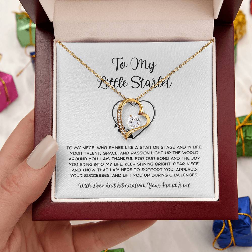 To My Little Starlet - From Aunt to Niece Forever Love Necklace - SOUVMOUR