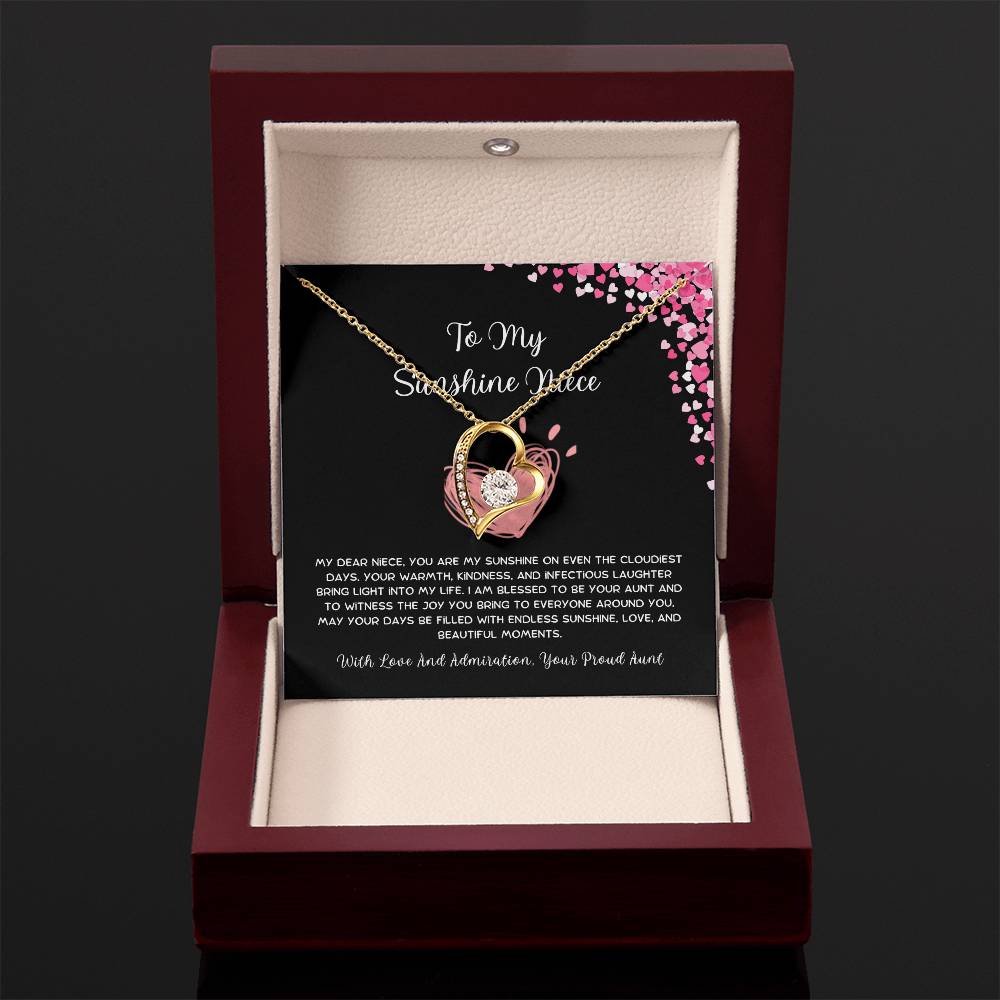 To My Sunshine Niece - From Aunt to Niece Forever Love Necklace - SOUVMOUR