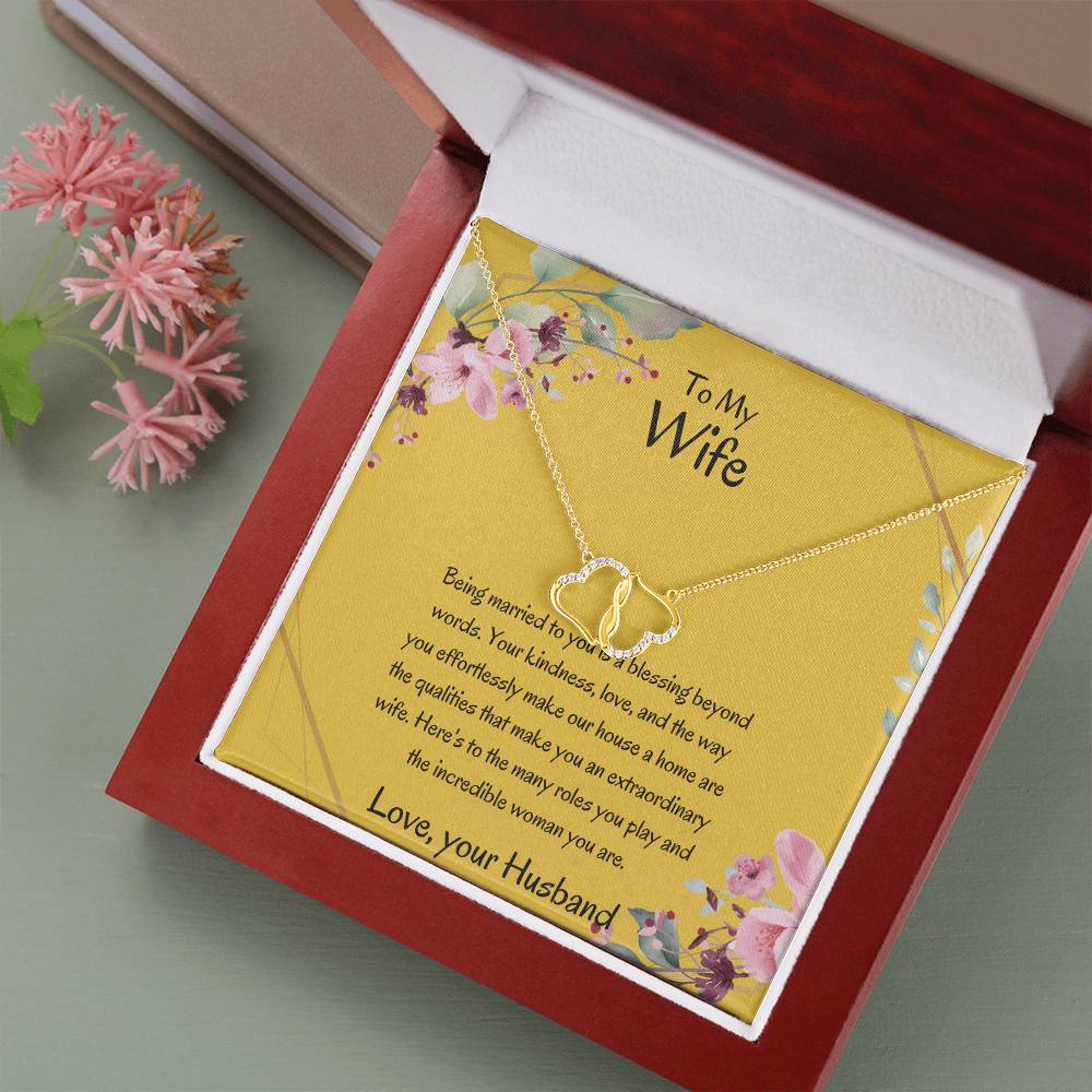 To My Wife, My Wonderful Partner - Everlasting Love Necklace Gift for Her