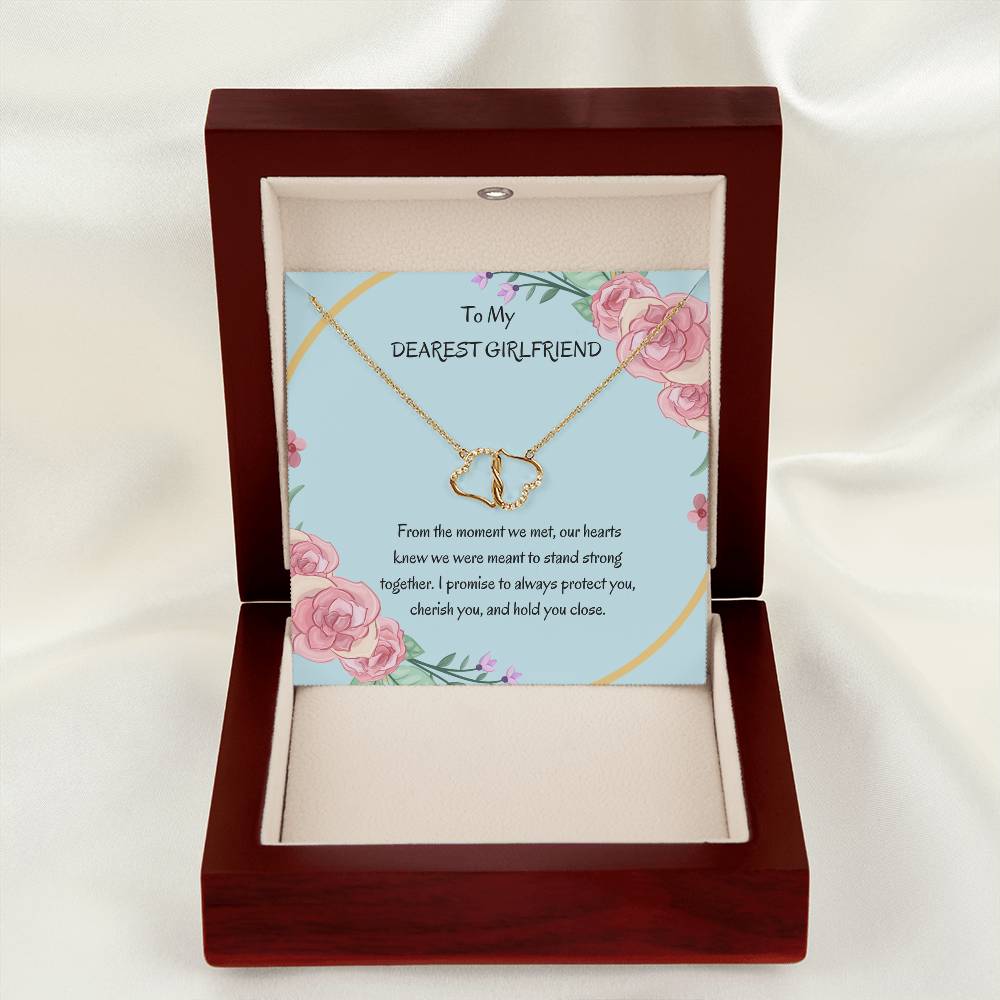 To My Girlfriend Necklace Gift | Stunning Gold Heart Pendant Necklace for Girlfriend - SOUVMOUR