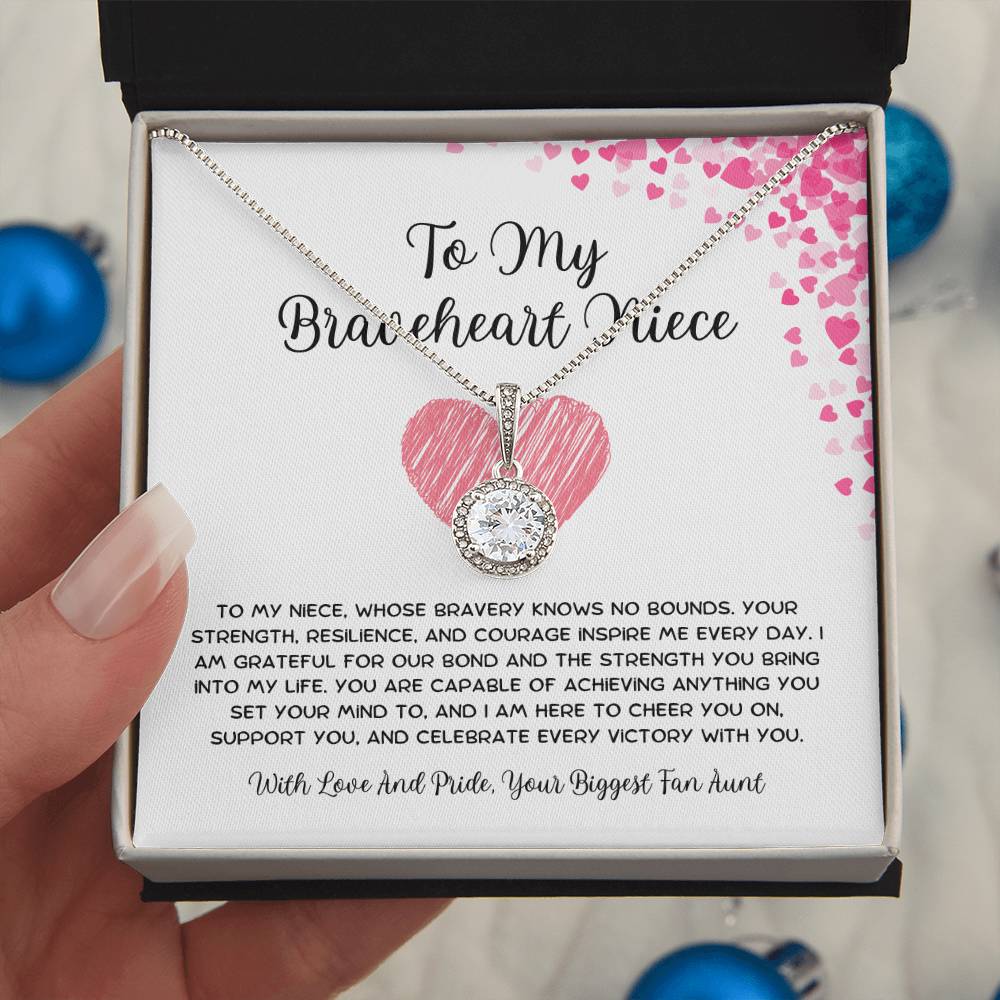To My Braveheart Niece - From Aunt to Niece Eternal Hope Necklace - SOUVMOUR