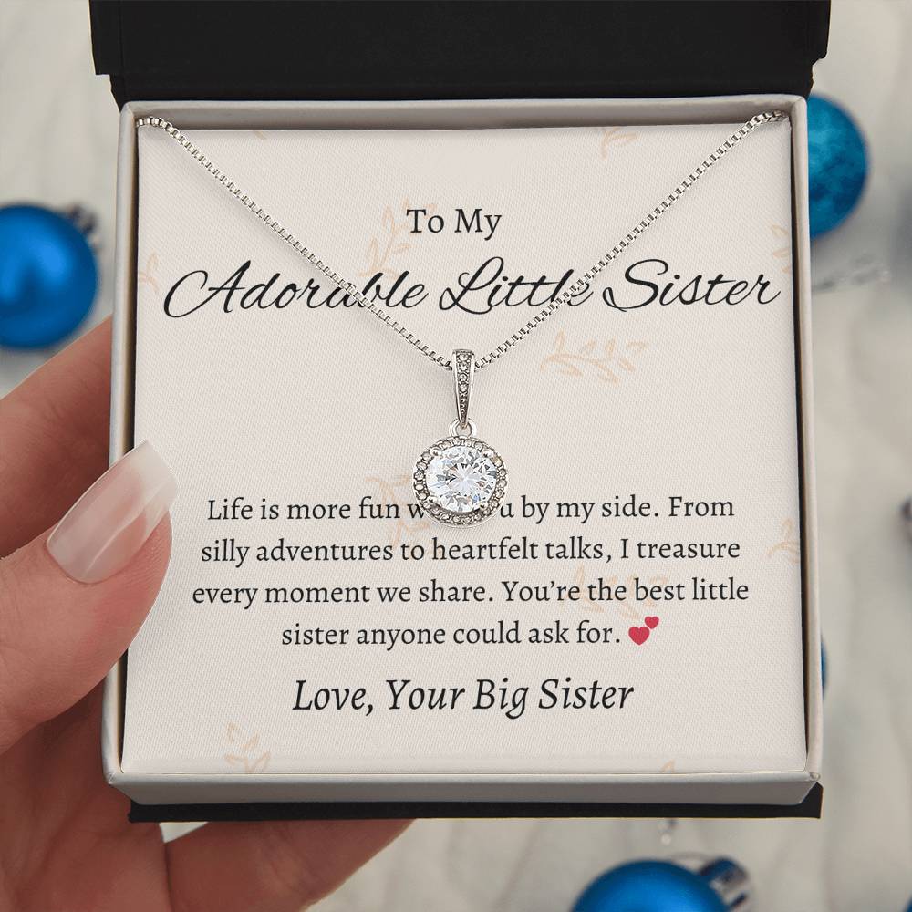 To My Sweet Adorable Little Sister – Eternal Hope Necklace | A Heartfelt Gift to Inspire Little Sister