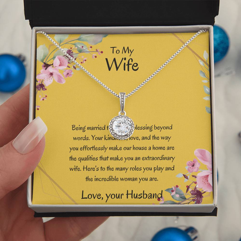 To My Wife, My Wonderful Partner - Elegant Sweet Hope Necklace Gift for Wife