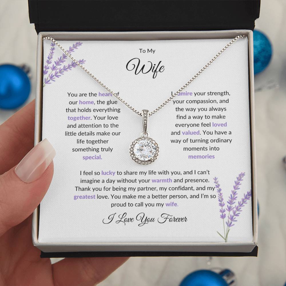To My Wife, The Heart of Our Home | Stunning Necklace Gift for Wife