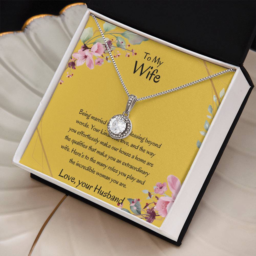 To My Wife, My Wonderful Partner - Elegant Sweet Hope Necklace Gift for Wife