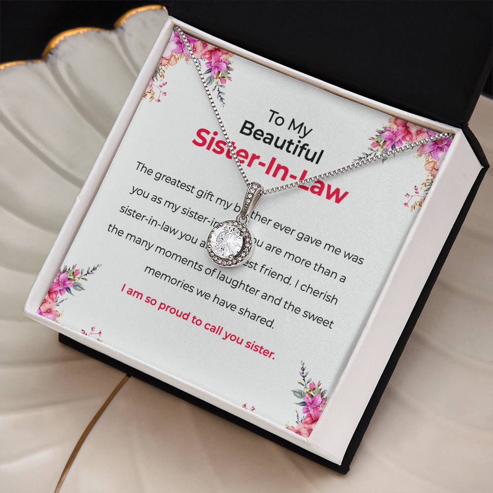 To My Beautiful Sister-in-law | Eternal Hope Necklace | Elegant Pendant For Friendship | Sister-in-Law Necklace