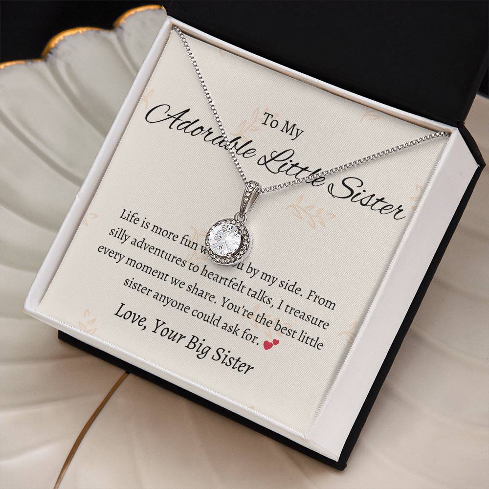 To My Sweet Adorable Little Sister – Eternal Hope Necklace | A Heartfelt Gift to Inspire Little Sister