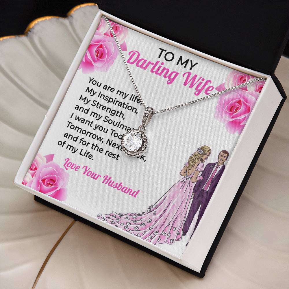 To My Darling Wife, My Life - Heartfelt Jewelry Necklace Gift for Wife
