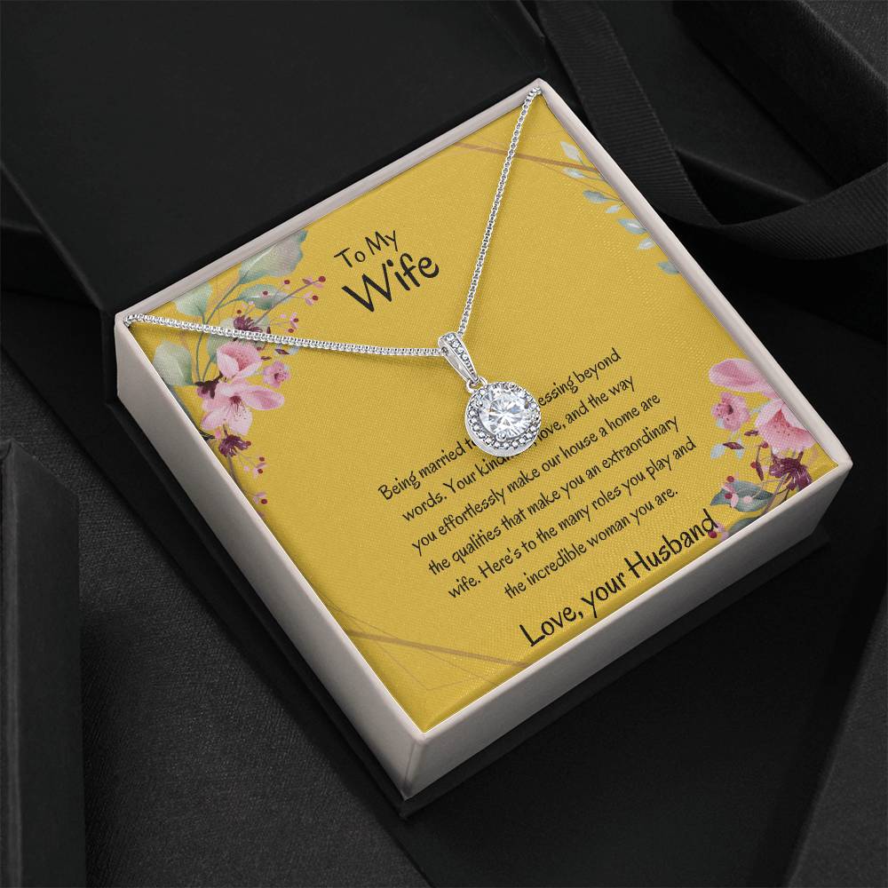 To My Wife, My Wonderful Partner - Elegant Sweet Hope Necklace Gift for Wife