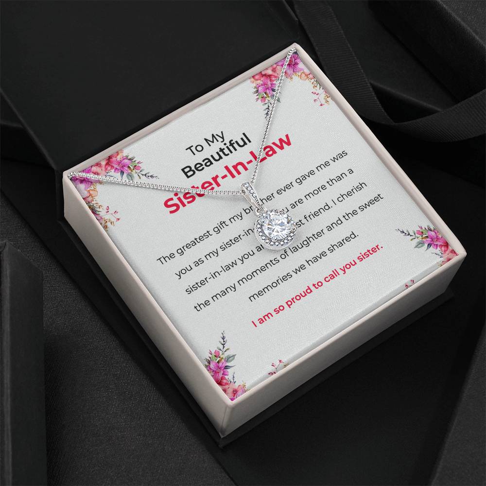 To My Beautiful Sister-in-law | Eternal Hope Necklace | Elegant Pendant For Friendship | Sister-in-Law Necklace