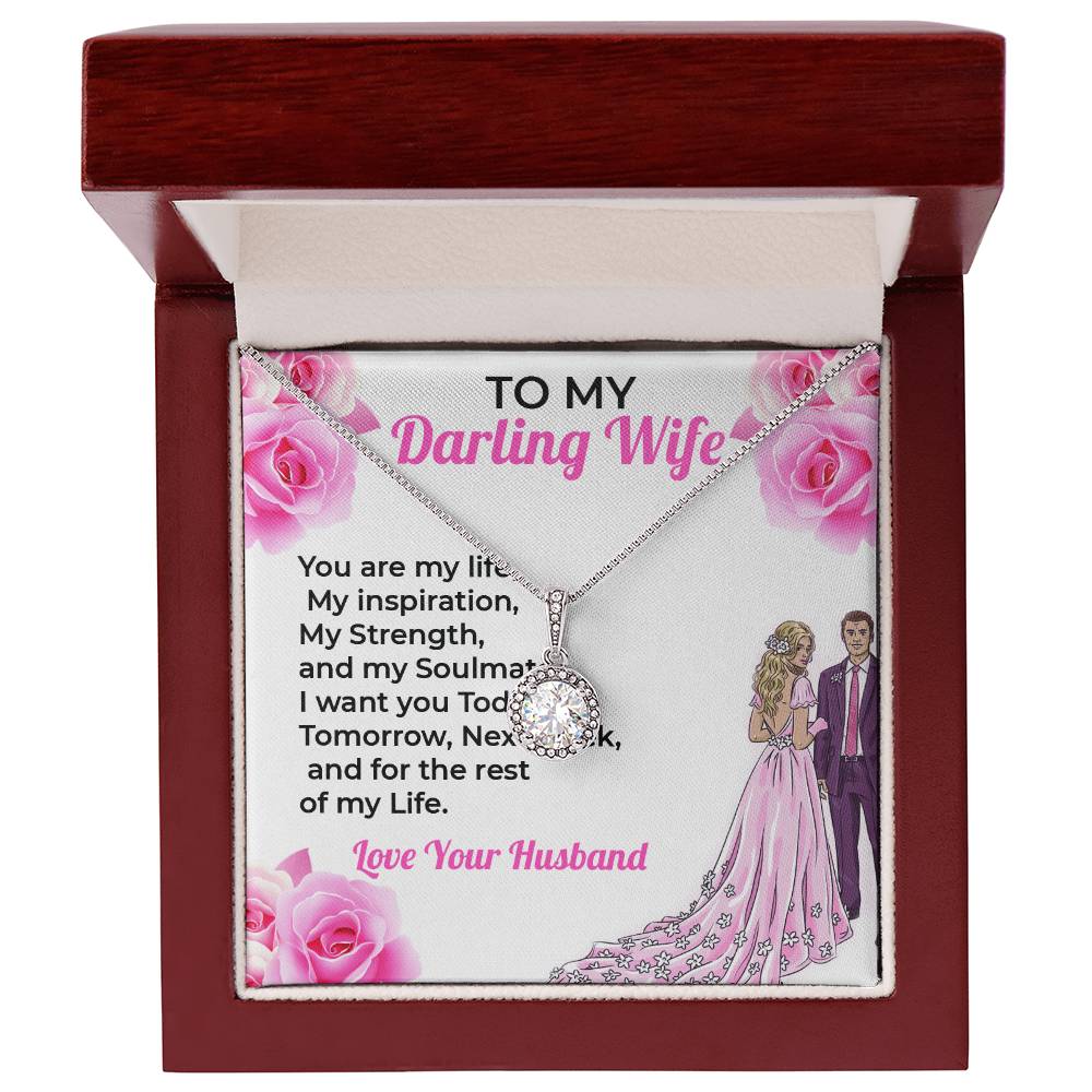 To My Darling Wife, My Life - Heartfelt Jewelry Necklace Gift for Wife
