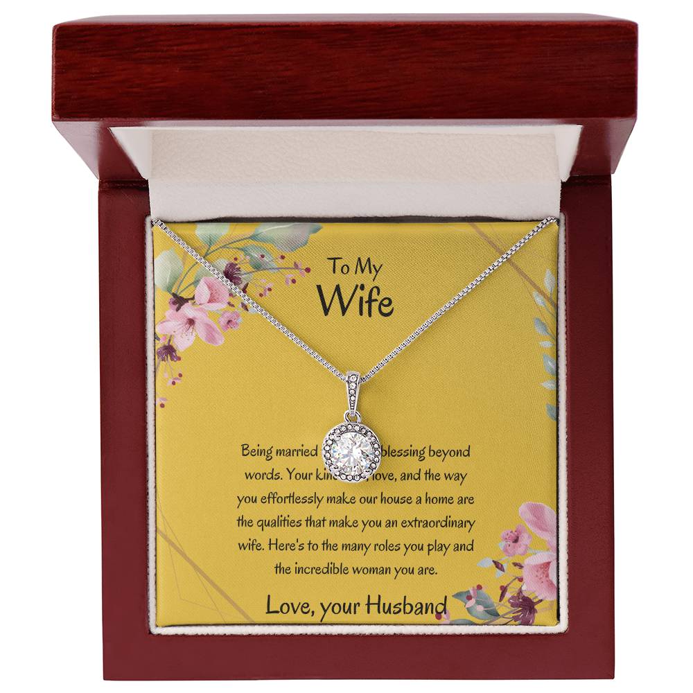 To My Wife, My Wonderful Partner - Elegant Sweet Hope Necklace Gift for Wife