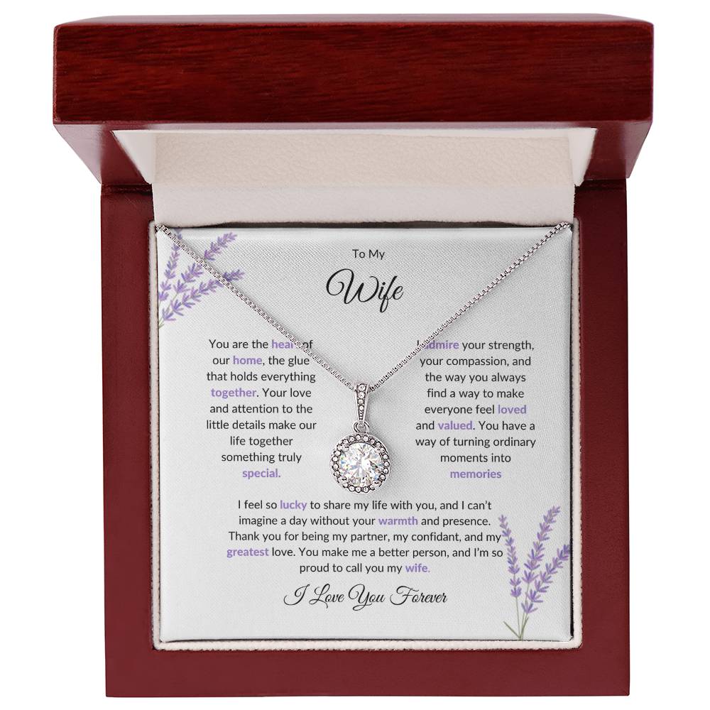 To My Wife, The Heart of Our Home | Stunning Necklace Gift for Wife