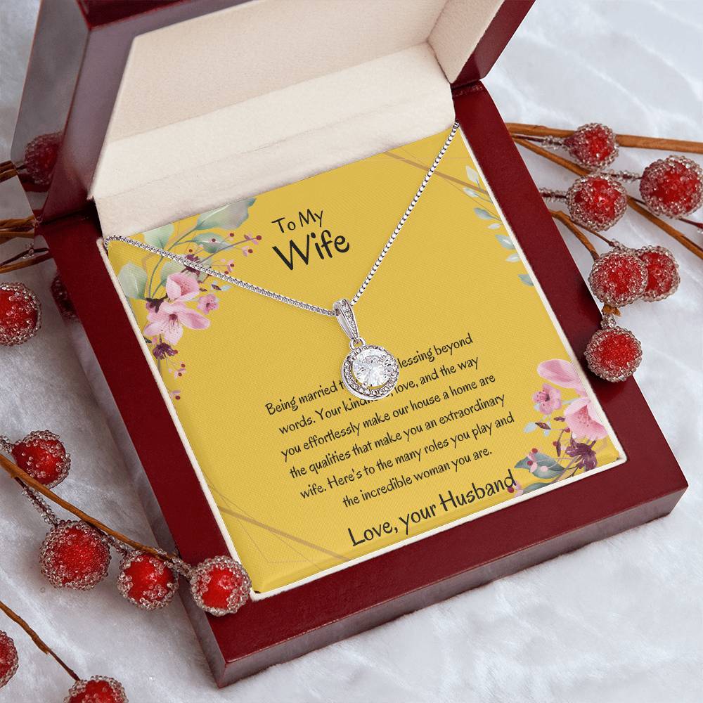 To My Wife, My Wonderful Partner - Elegant Sweet Hope Necklace Gift for Wife