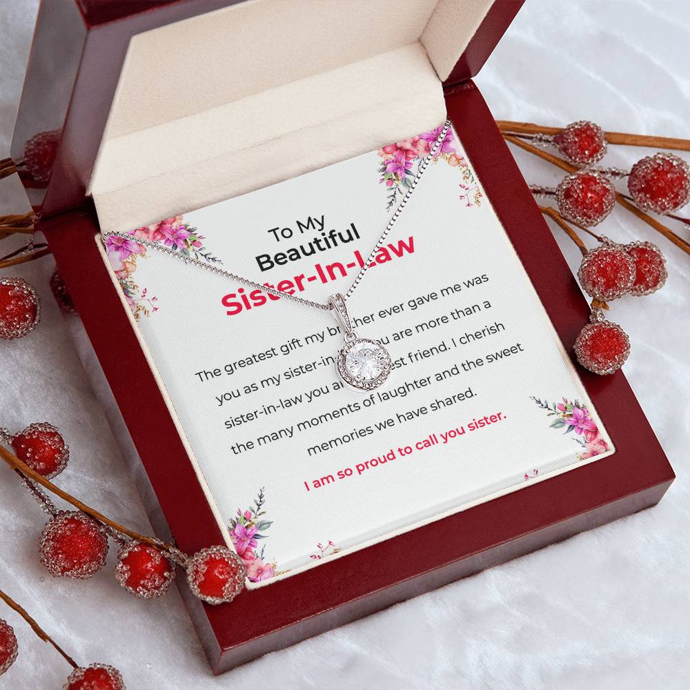 To My Beautiful Sister-in-law | Eternal Hope Necklace | Elegant Pendant For Friendship | Sister-in-Law Necklace