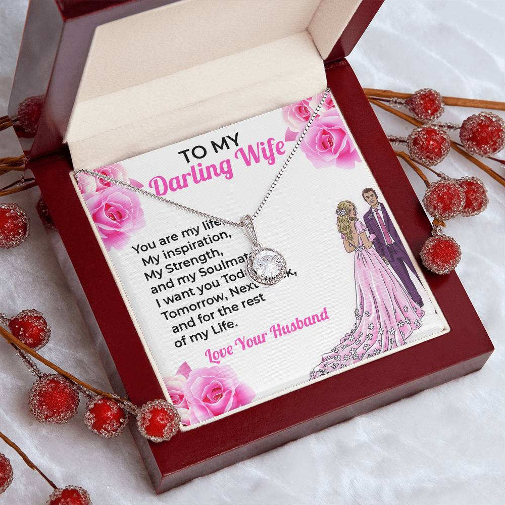 To My Darling Wife, My Life - Heartfelt Jewelry Necklace Gift for Wife