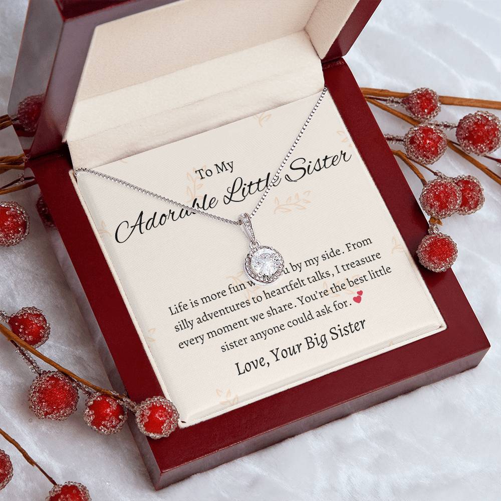 To My Sweet Adorable Little Sister – Eternal Hope Necklace | A Heartfelt Gift to Inspire Little Sister