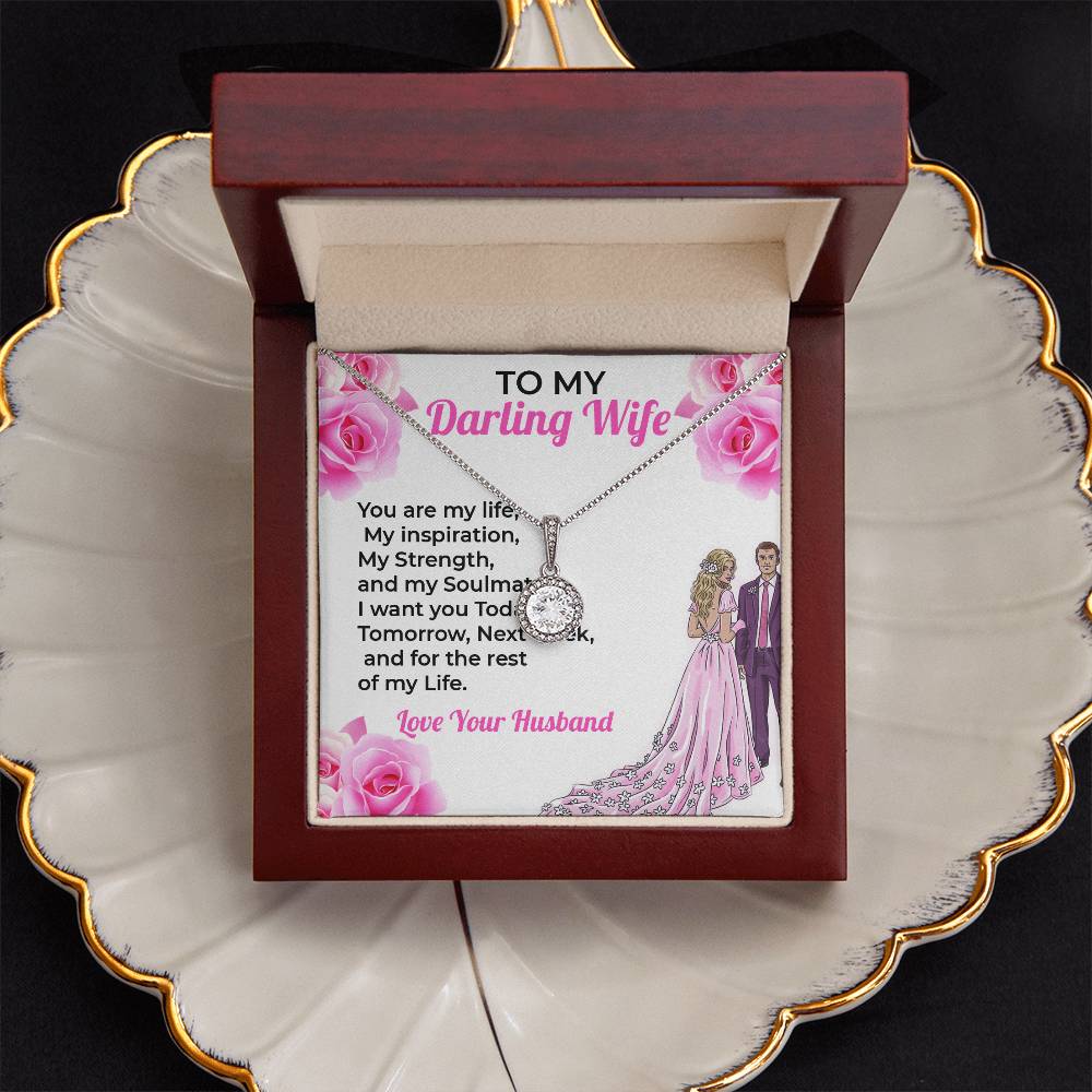 To My Darling Wife, My Life - Heartfelt Jewelry Necklace Gift for Wife