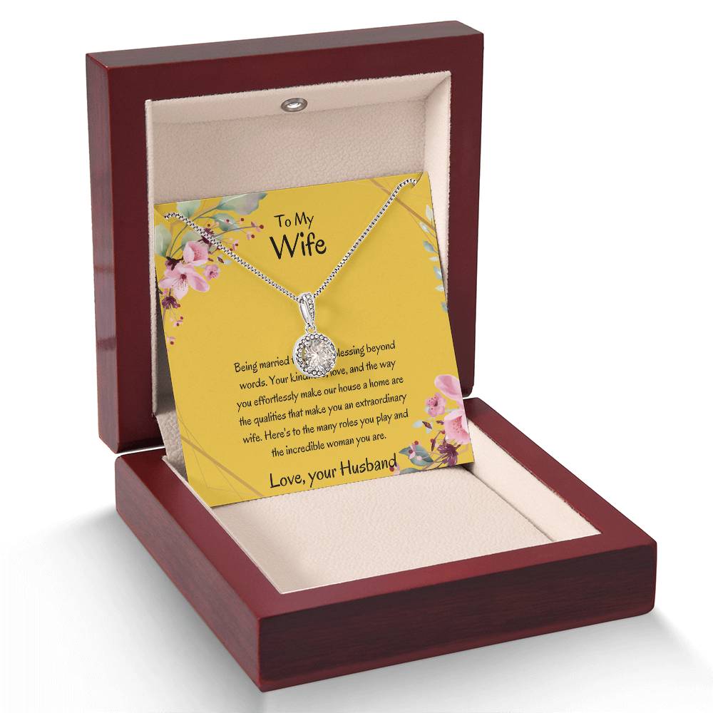 To My Wife, My Wonderful Partner - Elegant Sweet Hope Necklace Gift for Wife