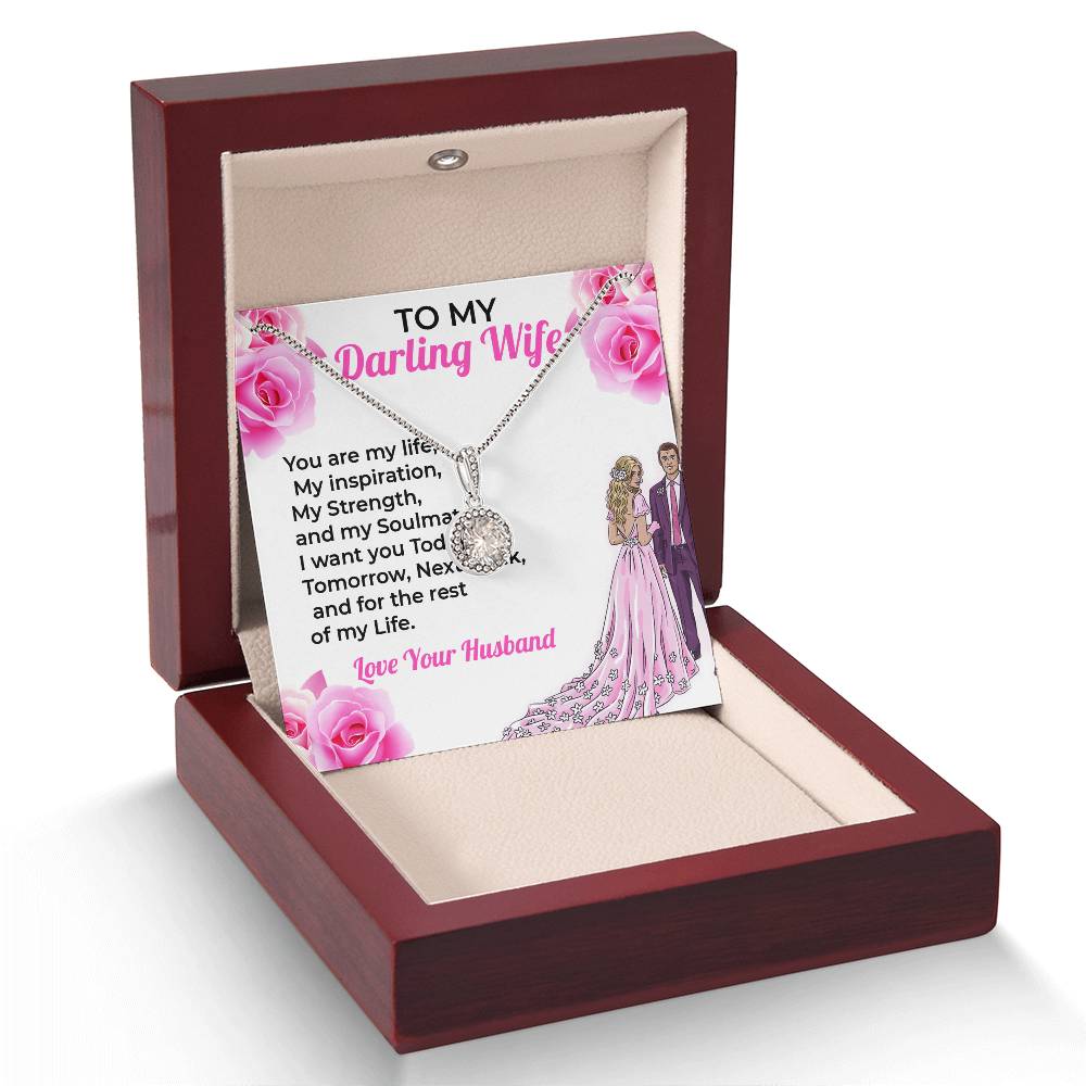 To My Darling Wife, My Life - Heartfelt Jewelry Necklace Gift for Wife