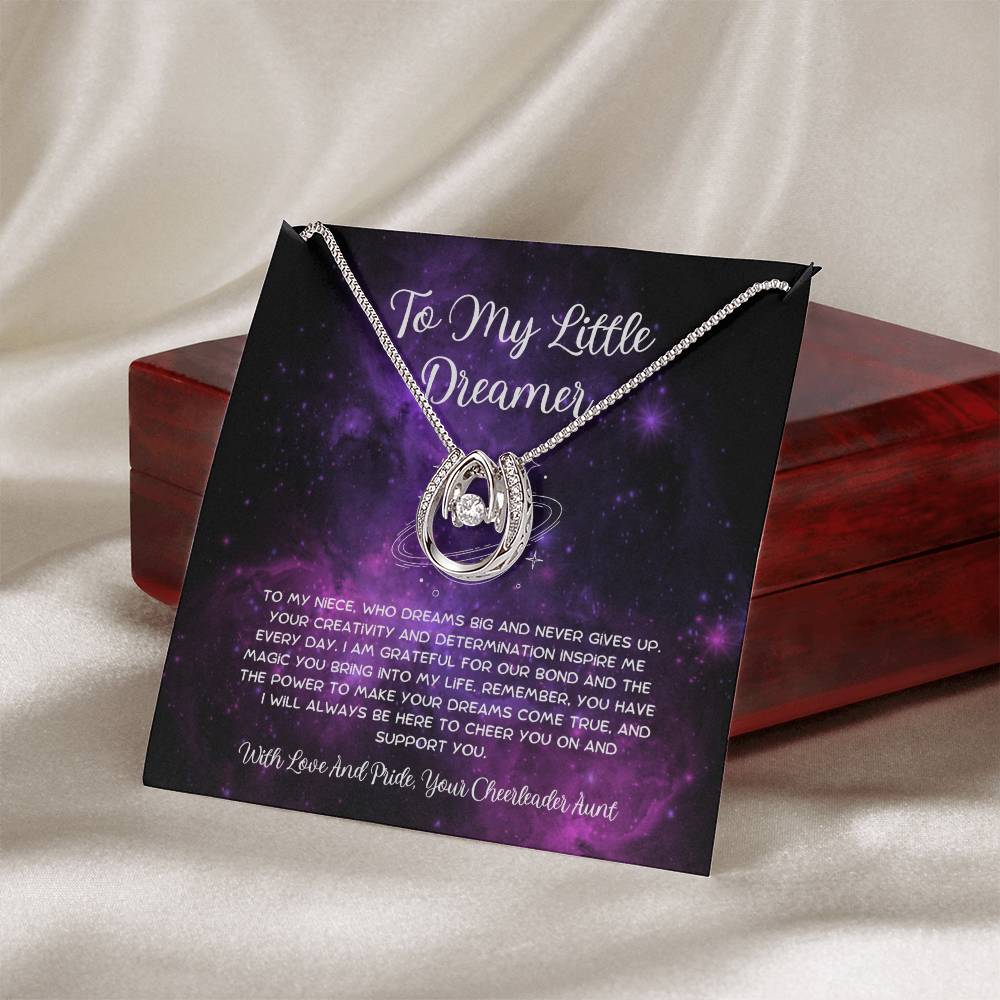To My Little Dreamer - From Aunt to Niece Lucky In Love Necklace - SOUVMOUR