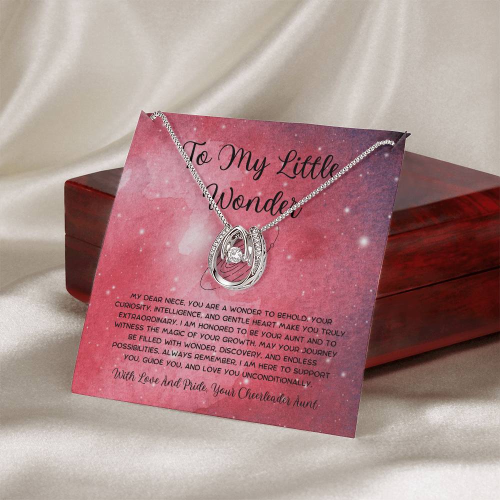 To My Little Wonder - From Aunt to Niece Lucky In Love Necklace - SOUVMOUR