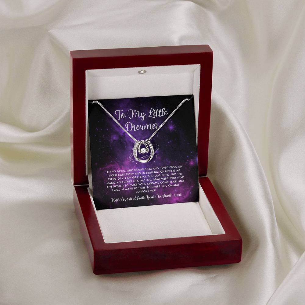 To My Little Dreamer - From Aunt to Niece Lucky In Love Necklace - SOUVMOUR
