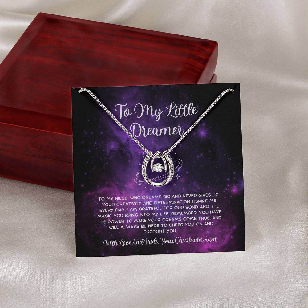 To My Little Dreamer - From Aunt to Niece Lucky In Love Necklace - SOUVMOUR