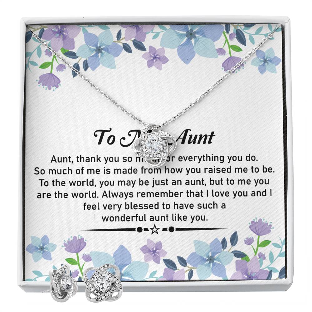 Love Knot Necklace and Earring Set – Ideal for Gifting to Your Cherished Aunt - SOUVMOUR