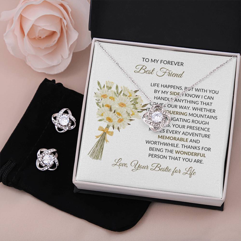 To My Forever Best Friend Necklace and Earring Set | Best Friend Gift| | Git For Love And Loyalty.