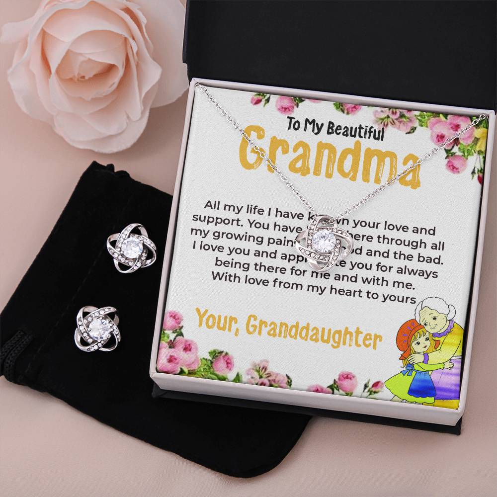 To My Beautiful Grandma | Love Knot Necklace Gift from Granddaughter | Gift for Grandma