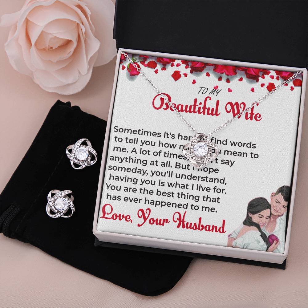To My Beautiful Wife - Love Knot Necklace Pendant, A Gift of Endless Love