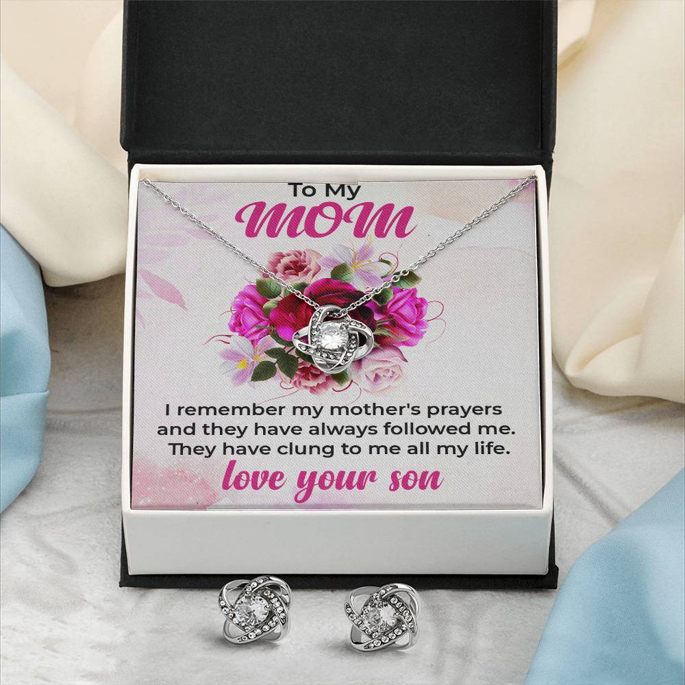 To My Mom | Beautiful Jewelry Set Featuring Love Knot Design from Son
