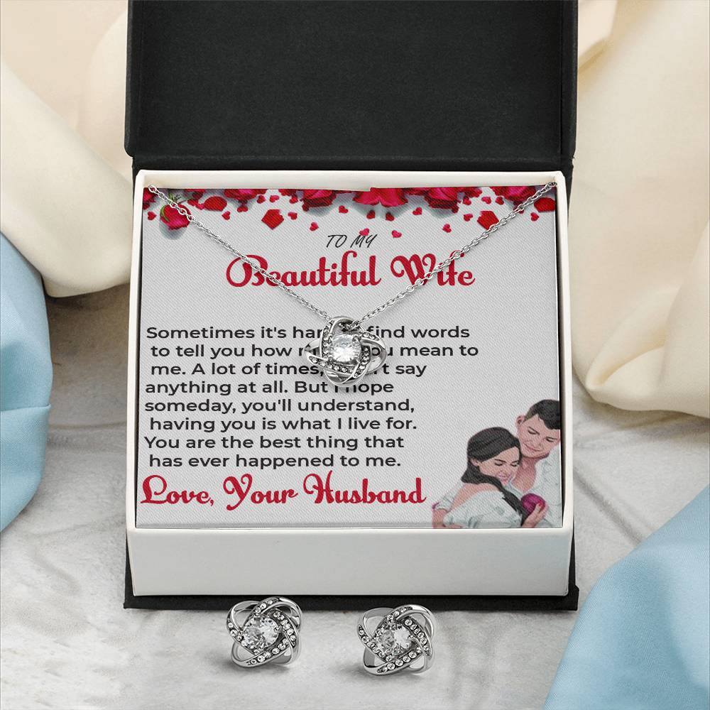 To My Beautiful Wife - Love Knot Necklace Pendant, A Gift of Endless Love