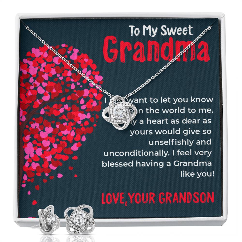 To My Sweet Grandma | Timeless Love Knot Necklace Gift from Grandson | Gift for Grandma