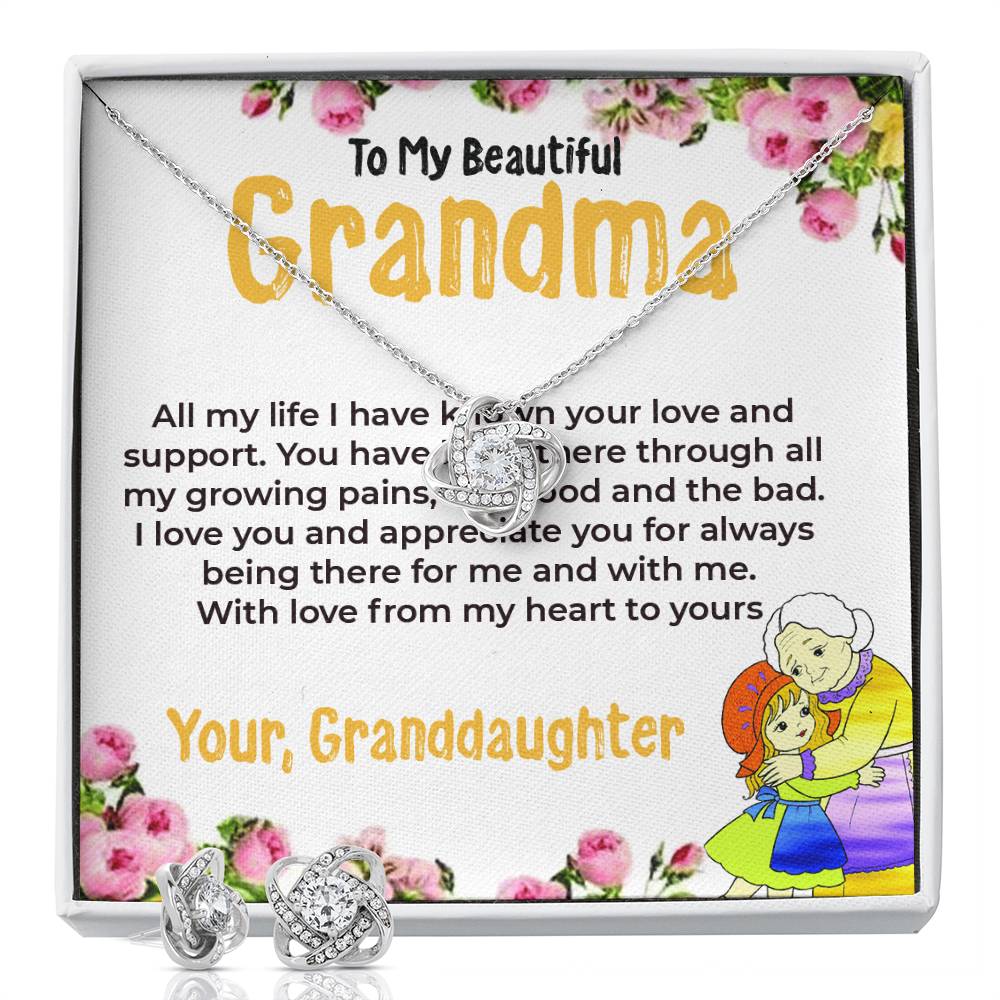 To My Beautiful Grandma | Love Knot Necklace Gift from Granddaughter | Gift for Grandma