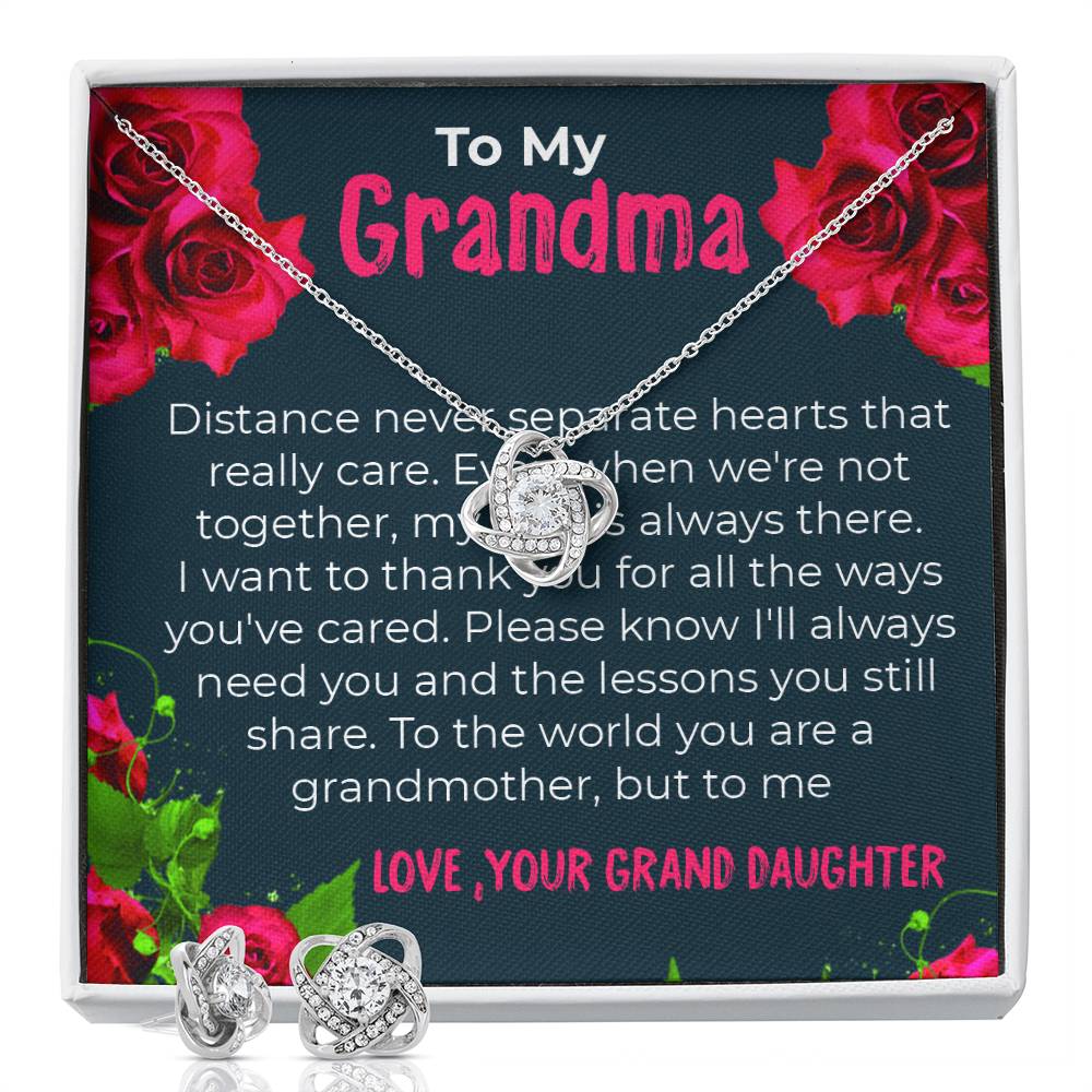 To My Grandma | Elegant Love Knot Necklace Gift from Granddaughter | Gift for Grandma