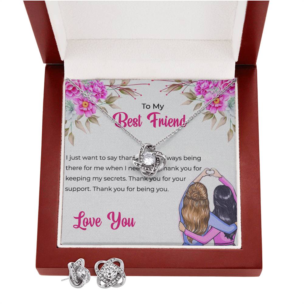 To My Amazing Best Friend Necklace and Earrings Set - Appreciation Necklace Gift For Bestie