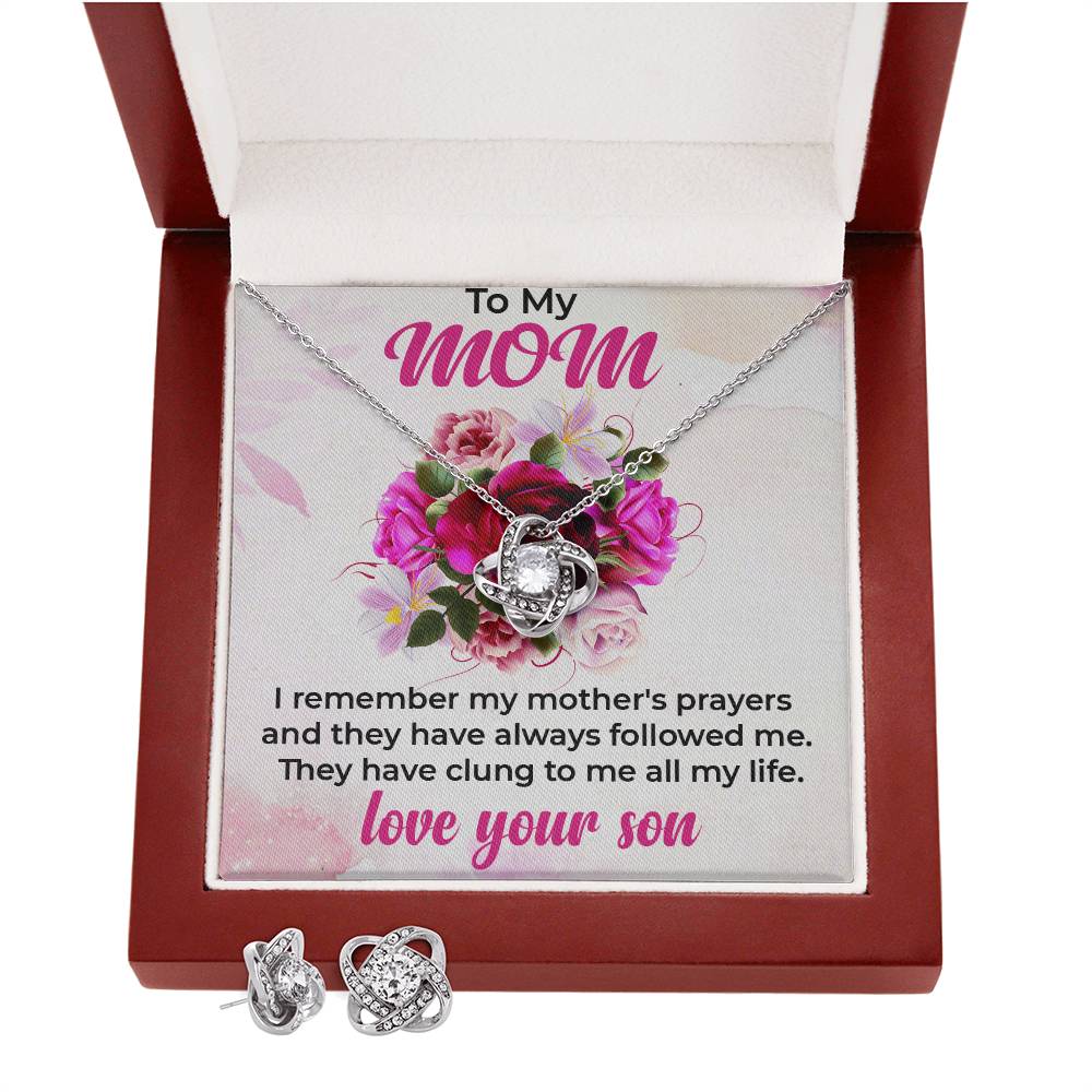 To My Mom | Beautiful Jewelry Set Featuring Love Knot Design from Son